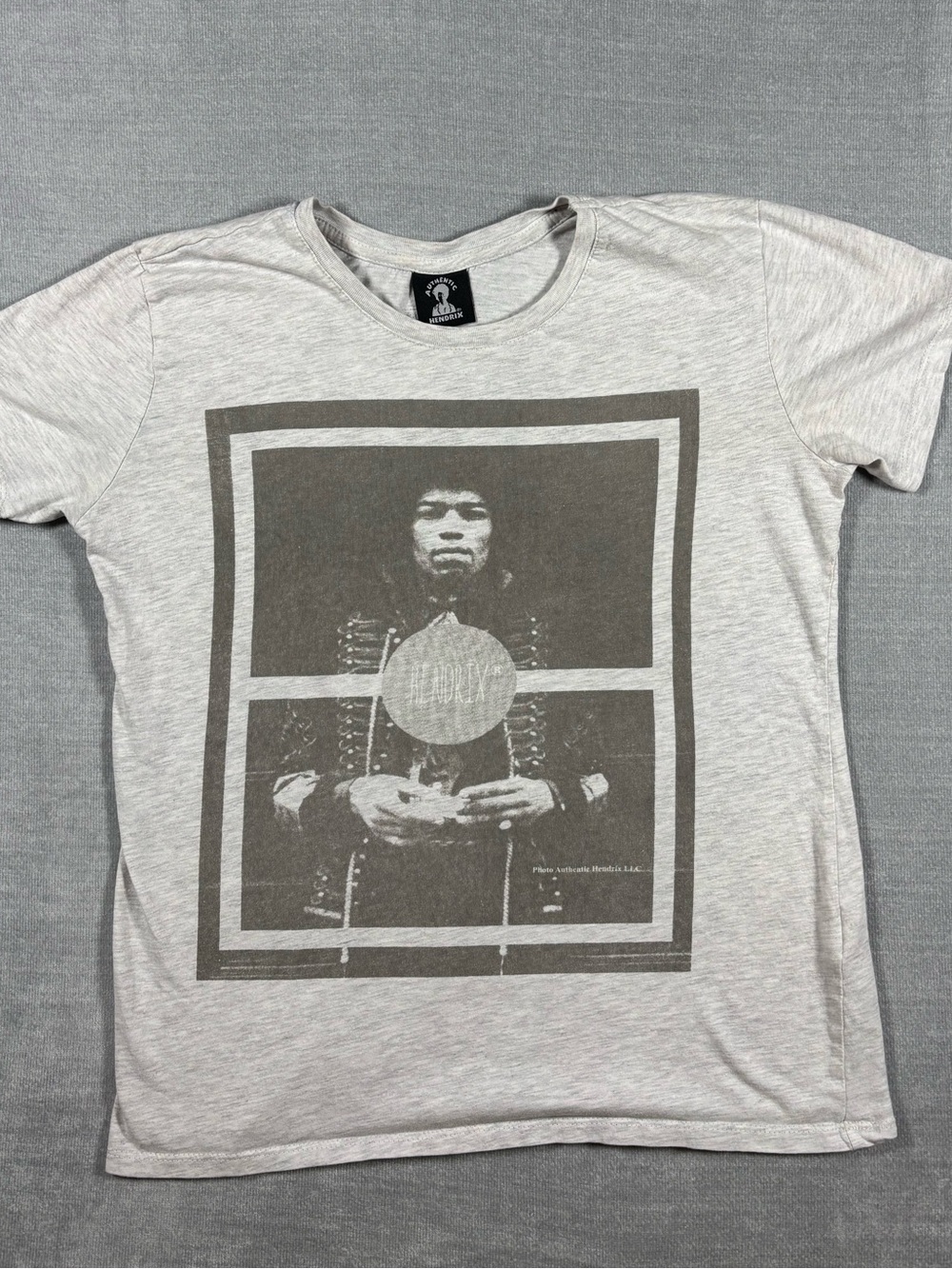 Jimmi Hendrix Graphic T-Shirt - Light Gray with Black Print - Picture 1 of 7